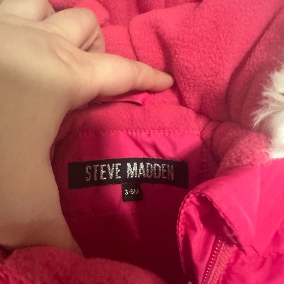 Steve Madden Hot Pink Baby Puffer Ski Snowsuit Size 3-6M NWT - Picture 5 of 8